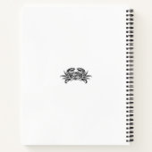 Zwarte en witte tribale krab notitieboek (Achterkant)