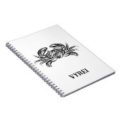 Zwarte en witte tribale krab notitieboek (Rechterzijde)