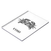 Zwarte en witte tribale krab notitieboek (Linkerzijde)