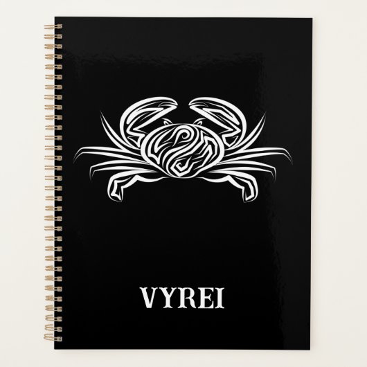 Zwarte en witte tribale krab planner (Voorkant)