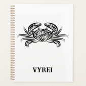 Zwarte en witte tribale krab planner (Voorkant)