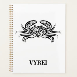 Zwarte en witte tribale krab planner