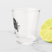 Zwarte en witte tribale krab shot glas (Rechts)