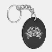 Zwarte en witte tribale krab sleutelhanger (Voorkant Links)