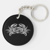 Zwarte en witte tribale krab sleutelhanger (Achterkant)