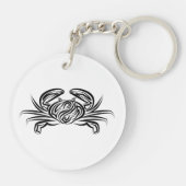 Zwarte en witte tribale krab sleutelhanger (Achterkant)
