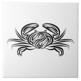 Zwarte en witte tribale krab tegeltje