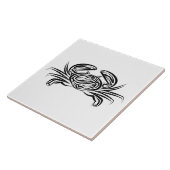 Zwarte en witte tribale krab tegeltje (Zijkant)