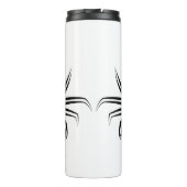 Zwarte en witte tribale krab thermosbeker (Achterkant)