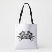 Zwarte en witte tribale krab tote bag (Voorkant)