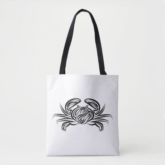 Zwarte en witte tribale krab tote bag (Voorkant)