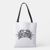 Zwarte en witte tribale krab tote bag (Achterkant)