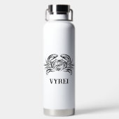 Zwarte en witte tribale krab waterfles (Achterkant)