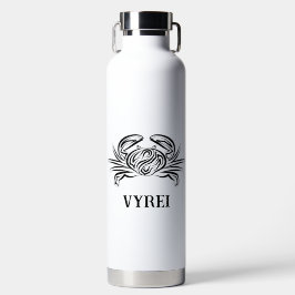 Zwarte en witte tribale krab waterfles