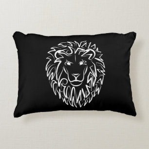 Zwarte en witte tribale lion accent kussen