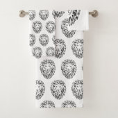 Zwarte en witte tribale lion bad handdoek (Insitu)