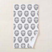 Zwarte en witte tribale lion bad handdoek (Handdoek)