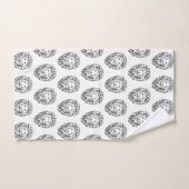 Zwarte en witte tribale lion bad handdoek (Handdoek)