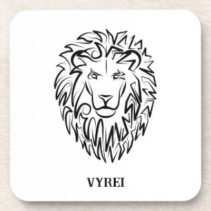 Zwarte en witte tribale lion bier onderzetter