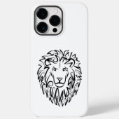 Zwarte en witte tribale lion Case-Mate iPhone case (Achterkant)