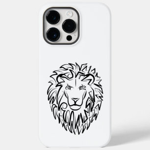 Zwarte en witte tribale lion Case-Mate iPhone 14 pro max hoesje
