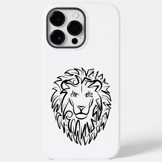 Zwarte en witte tribale lion Case-Mate iPhone case (Achterkant)