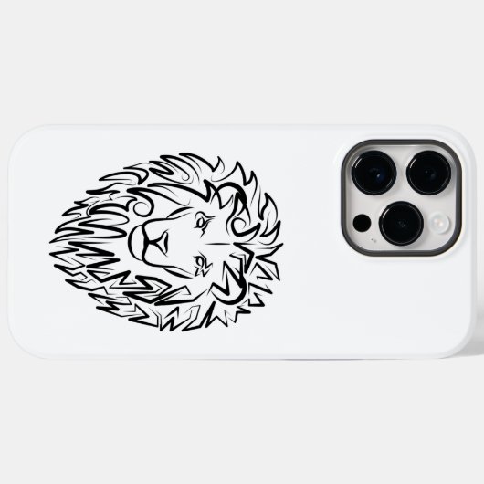 Zwarte en witte tribale lion Case-Mate iPhone case (Achterkant (horizontaal))
