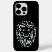 Zwarte en witte tribale lion Case-Mate iPhone case (Achterkant)