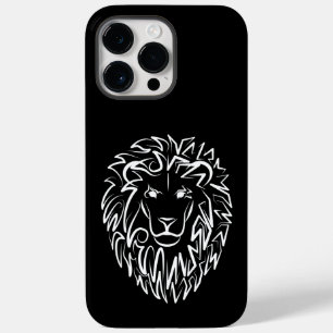 Zwarte en witte tribale lion Case-Mate iPhone 14 pro max hoesje