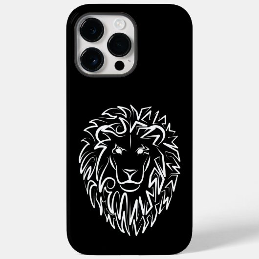 Zwarte en witte tribale lion Case-Mate iPhone case (Achterkant)