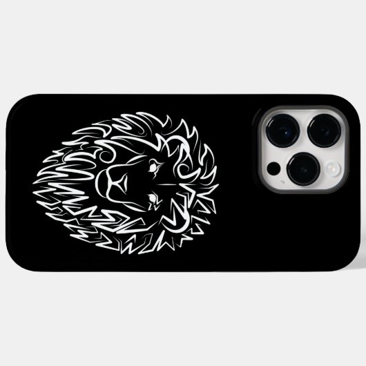 Zwarte en witte tribale lion Case-Mate iPhone case (Achterkant (horizontaal))