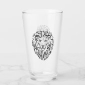 Zwarte en witte tribale lion glas (Achterkant)