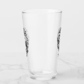 Zwarte en witte tribale lion glas (Rechts)