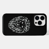 Zwarte en witte tribale lion iPhone hoesje (Achterkant horizontaal)