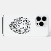 Zwarte en witte tribale lion iPhone hoesje (Achterkant horizontaal)