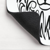 Zwarte en witte tribale lion muismat (Hoek)