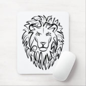 Zwarte en witte tribale lion muismat (Met muis)
