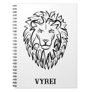Zwarte en witte tribale lion notitieboek