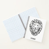 Zwarte en witte tribale lion notitieboek (Binnen)