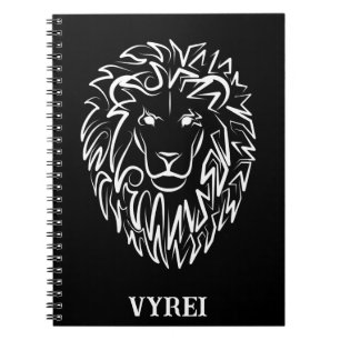 Zwarte en witte tribale lion notitieboek