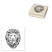 Zwarte en witte tribale lion rubberstempel (Gestempeld)