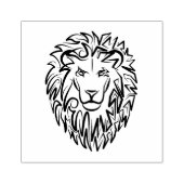 Zwarte en witte tribale lion rubberstempel (Afrduk)