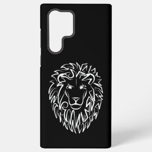Zwarte en witte tribale lion samsung galaxy hoesje