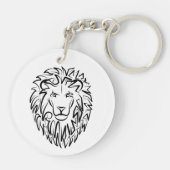 Zwarte en witte tribale lion sleutelhanger (Achterkant)