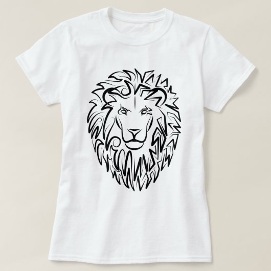 Zwarte en witte tribale lion t-shirt (Design voorkant)