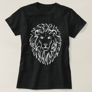 Zwarte en witte tribale lion t-shirt