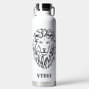 Zwarte en witte tribale lion waterfles