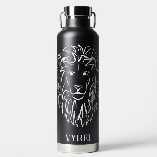 Zwarte en witte tribale lion waterfles