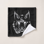 Zwarte en Witte Tribale Lynx Bad Handdoek (Wasdoekje)