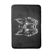 Zwarte en Witte Tribale Lynx Badmat (Voorkant Verticaal)